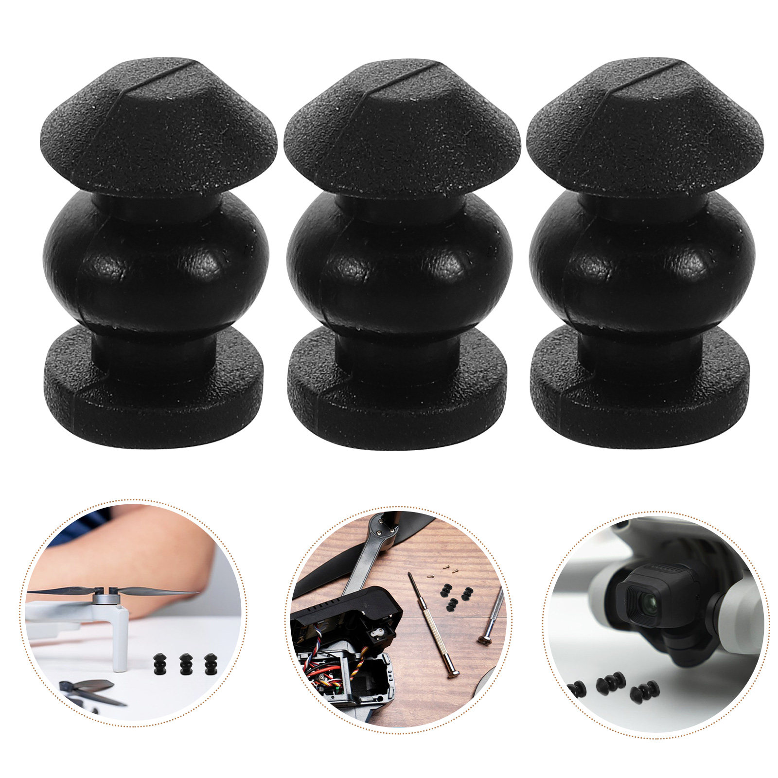 Drone Gimbal Dampener - 10 Stück Universelle Drohnen-Gimbal-Silikon-Gummi-Stoßdämpferkugeln zur Vibrationsdämpfung